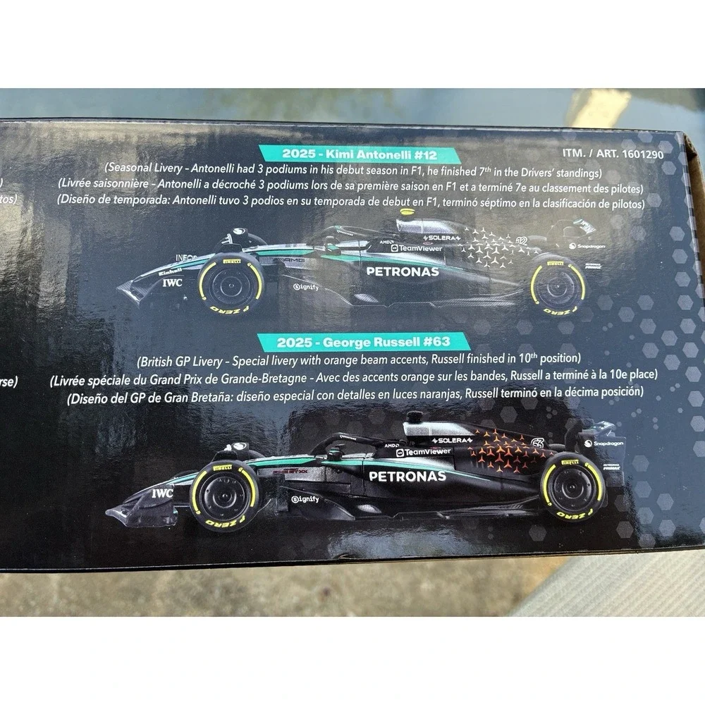 Burago 1:43 Scale Mercedes Benz Formula F1‎ Die Cast Racing Car 6-pack Set New